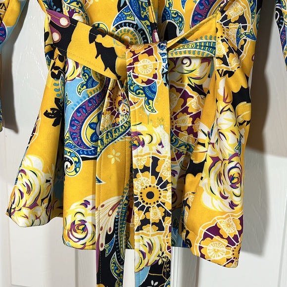 Dygarni jacket crop hoodie art to wear ruffle sleeve multicolor paisley boho S - Picture 6 of 16